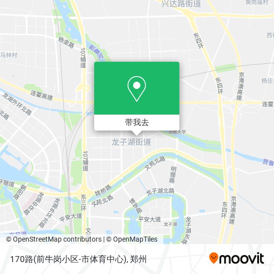 170路(前牛岗小区-市体育中心)地图