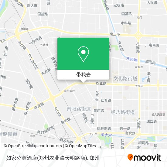 如家公寓酒店(郑州农业路天明路店)地图