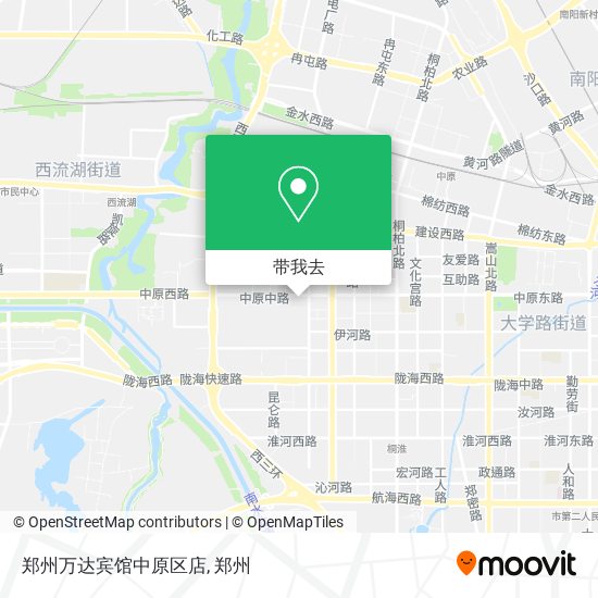 郑州万达宾馆中原区店地图