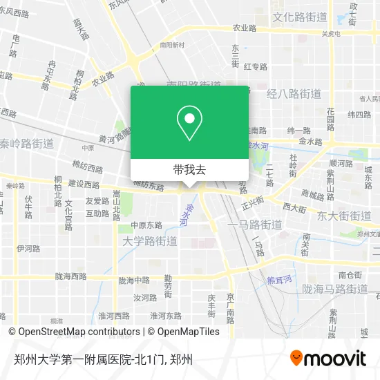 郑州大学第一附属医院-北1门地图