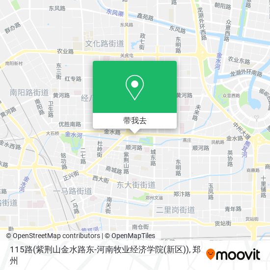 115路(紫荆山金水路东-河南牧业经济学院(新区))地图