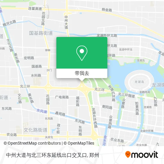中州大道与北三环东延线出口交叉口地图
