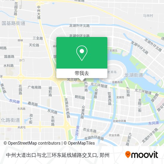 中州大道出口与北三环东延线辅路交叉口地图