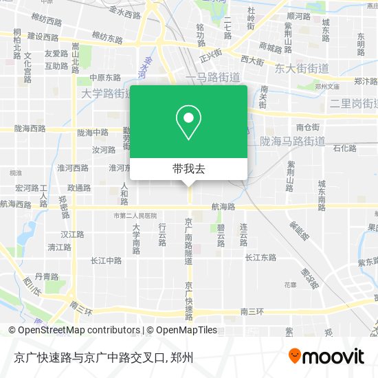 京广快速路与京广中路交叉口地图