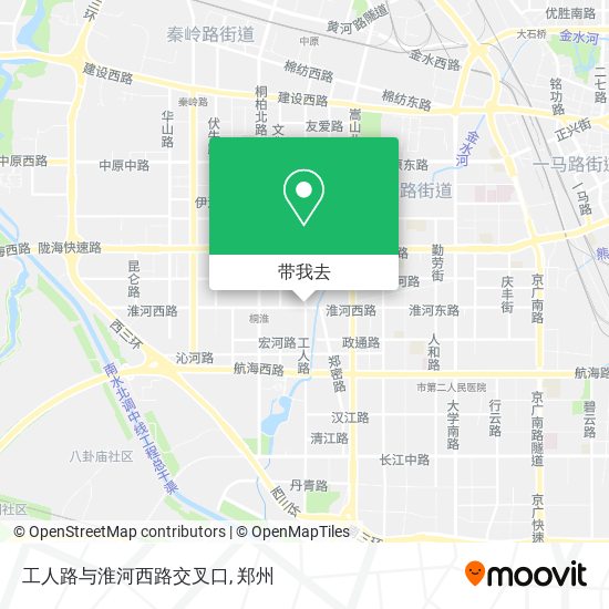 工人路与淮河西路交叉口地图