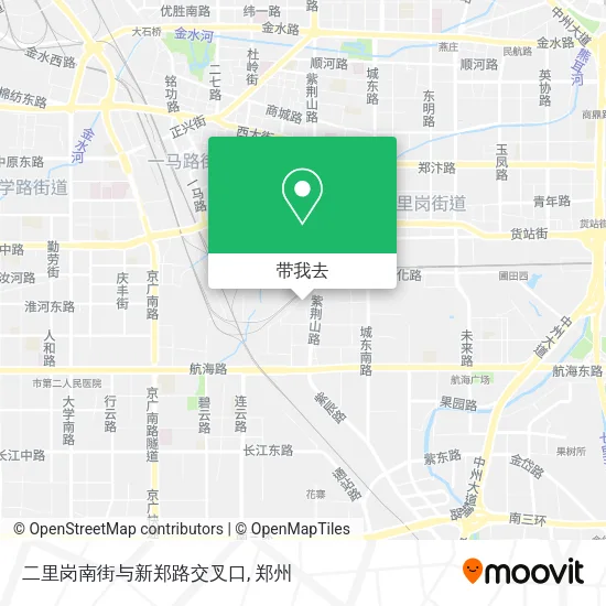 二里岗南街与新郑路交叉口地图
