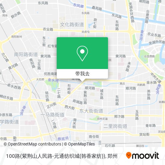 100路(紫荆山人民路-元通纺织城(韩香家纺))地图