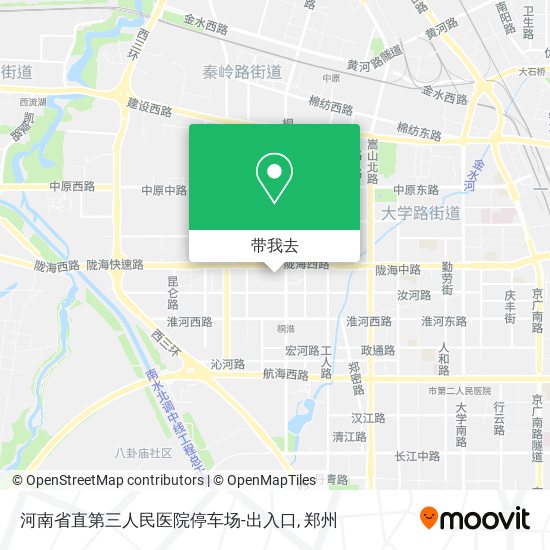 河南省直第三人民医院停车场-出入口地图