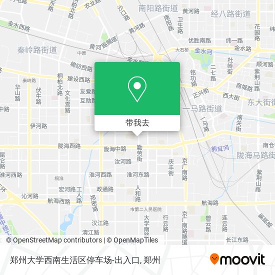 郑州大学西南生活区停车场-出入口地图