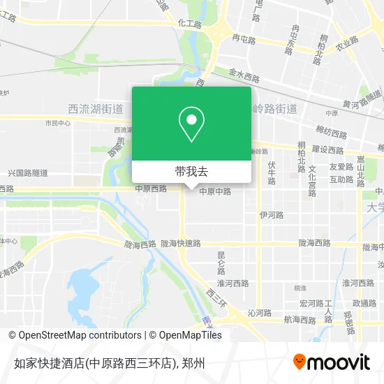 如家快捷酒店(中原路西三环店)地图
