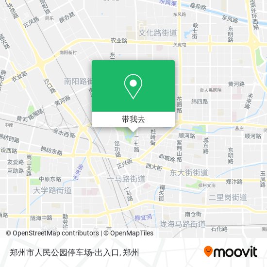 郑州市人民公园停车场-出入口地图