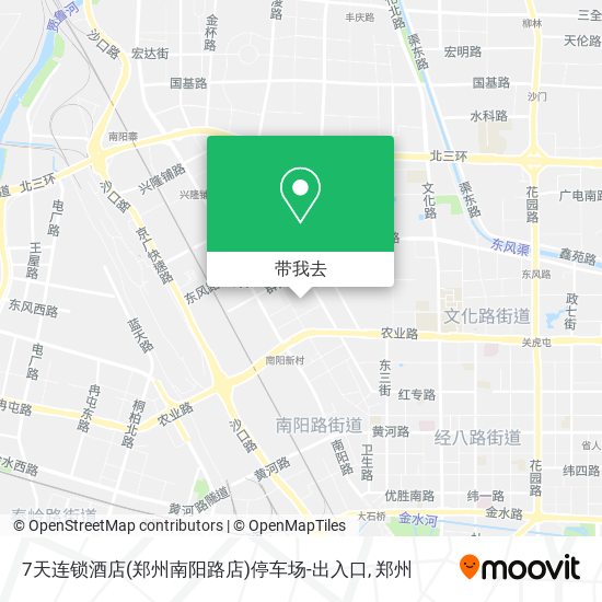 7天连锁酒店(郑州南阳路店)停车场-出入口地图