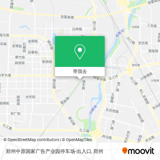 郑州中原国家广告产业园停车场-出入口地图