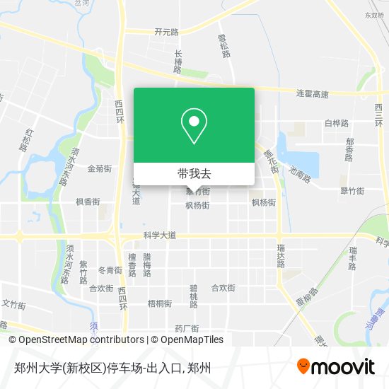 郑州大学(新校区)停车场-出入口地图