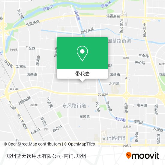 郑州蓝天饮用水有限公司-南门地图