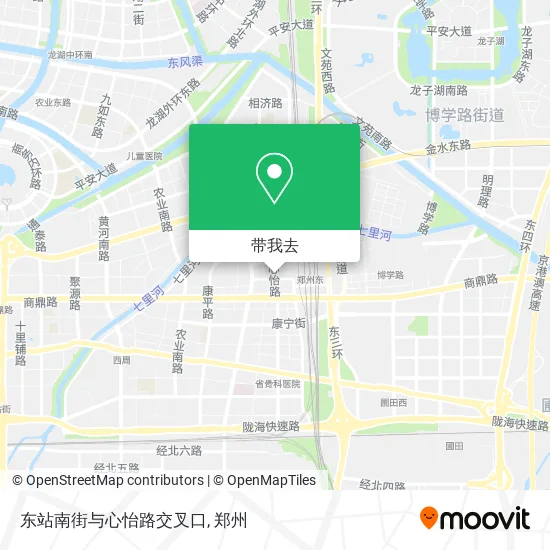 东站南街与心怡路交叉口地图