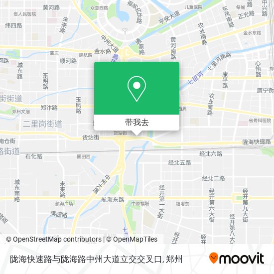 陇海快速路与陇海路中州大道立交交叉口地图