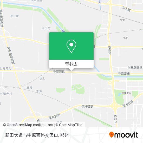 新田大道与中原西路交叉口地图