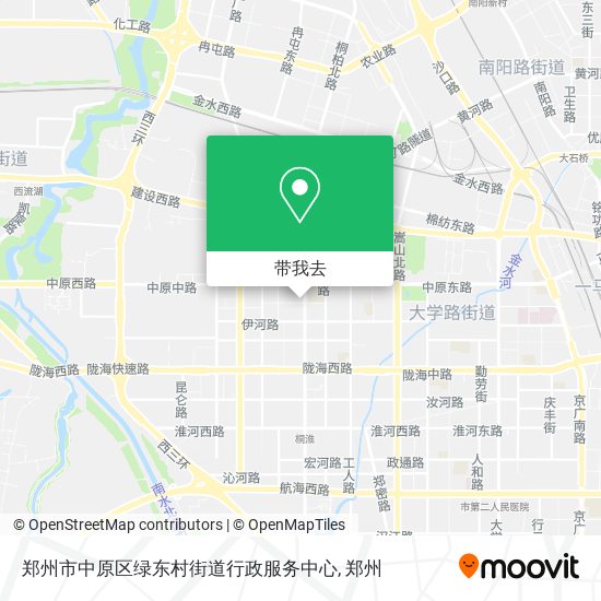 郑州市中原区绿东村街道行政服务中心地图