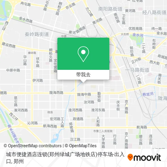 城市便捷酒店连锁(郑州绿城广场地铁店)停车场-出入口地图