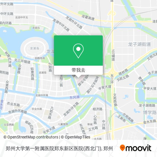 郑州大学第一附属医院郑东新区医院(西北门)地图