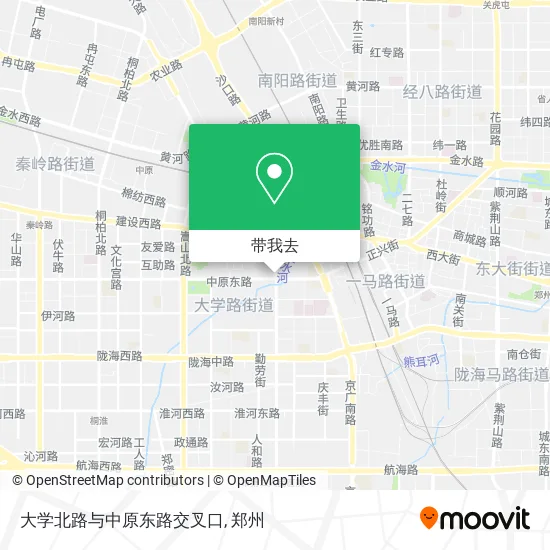 大学北路与中原东路交叉口地图