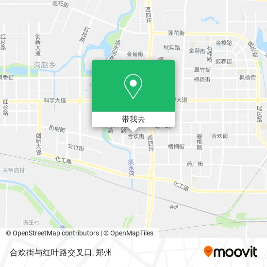 合欢街与红叶路交叉口地图