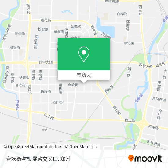 合欢街与银屏路交叉口地图