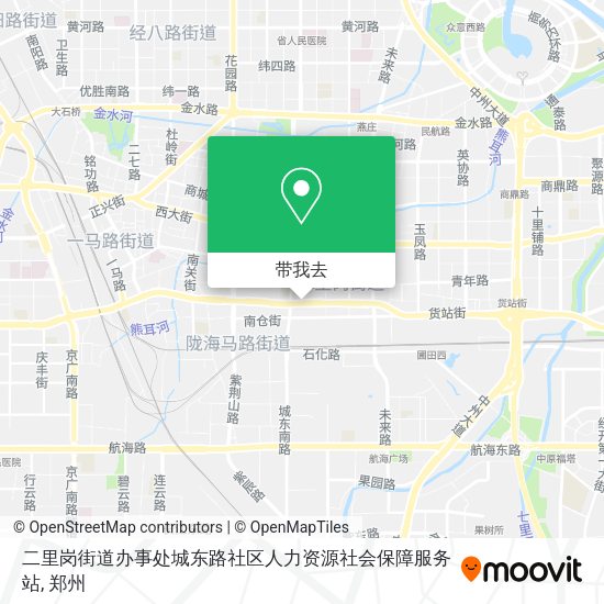 二里岗街道办事处城东路社区人力资源社会保障服务站地图