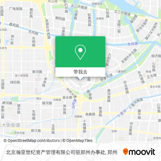 北京瀚亚世纪资产管理有限公司驻郑州办事处地图