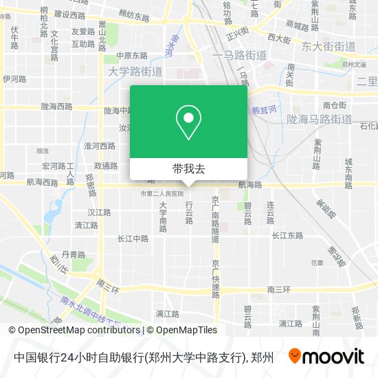 中国银行24小时自助银行(郑州大学中路支行)地图
