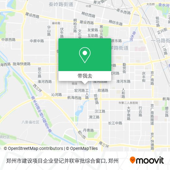 郑州市建设项目企业登记并联审批综合窗口地图