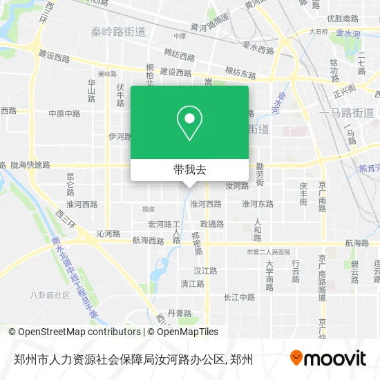 郑州市人力资源社会保障局汝河路办公区地图