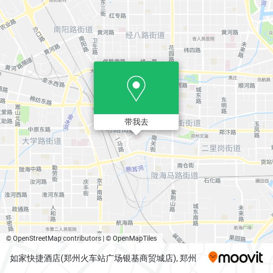 如家快捷酒店(郑州火车站广场银基商贸城店)地图