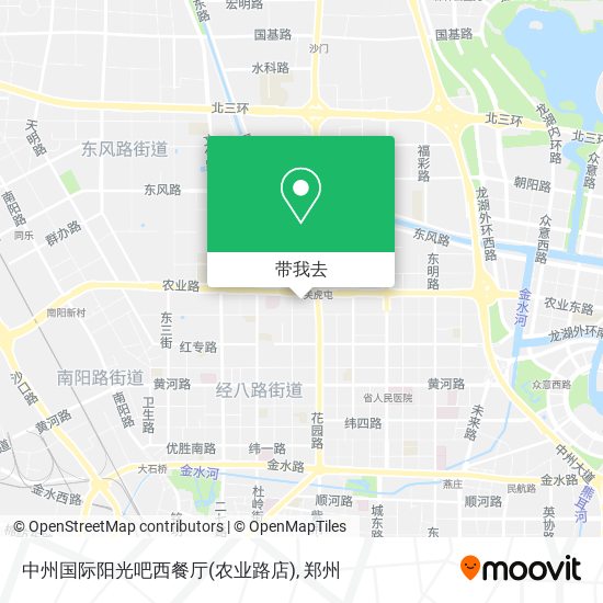 中州国际阳光吧西餐厅(农业路店)地图