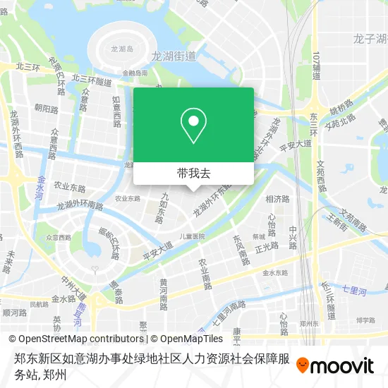 郑东新区如意湖办事处绿地社区人力资源社会保障服务站地图