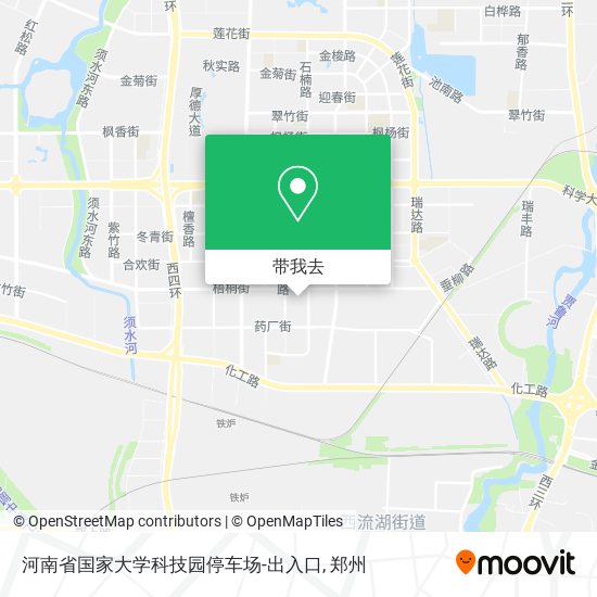 河南省国家大学科技园停车场-出入口地图