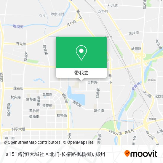 s151路(恒大城社区北门-长椿路枫杨街)地图