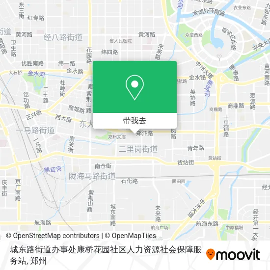 城东路街道办事处康桥花园社区人力资源社会保障服务站地图