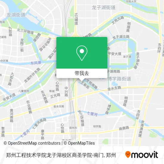 郑州工程技术学院龙子湖校区商圣学院-南门地图