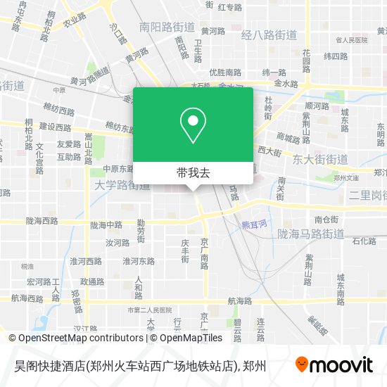 昊阁快捷酒店(郑州火车站西广场地铁站店)地图