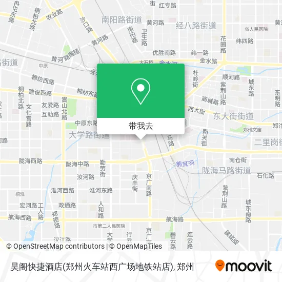 昊阁快捷酒店(郑州火车站西广场地铁站店)地图