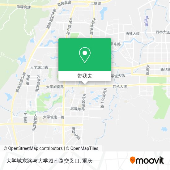 大学城东路与大学城南路交叉口地图