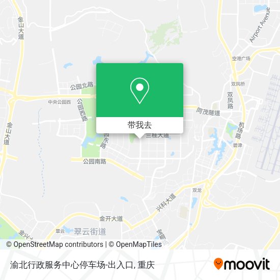渝北行政服务中心停车场-出入口地图