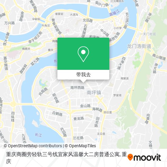 重庆商圈旁轻轨三号线宜家风温馨大二房普通公寓地图
