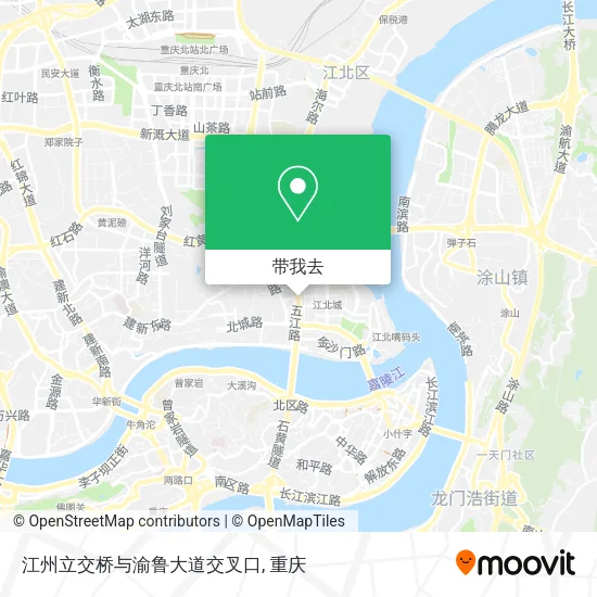 江州立交桥与渝鲁大道交叉口地图