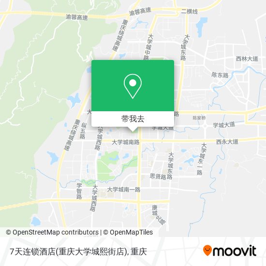 7天连锁酒店(重庆大学城熙街店)地图