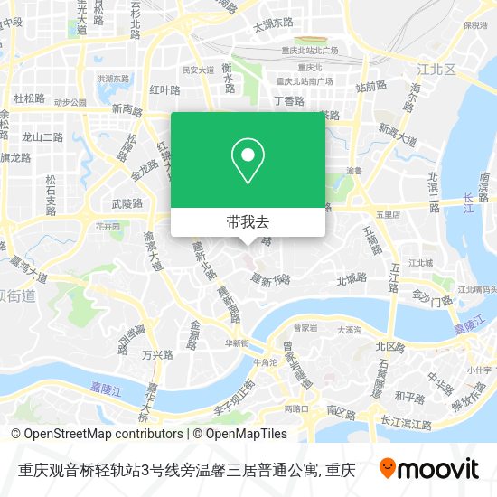 重庆观音桥轻轨站3号线旁温馨三居普通公寓地图