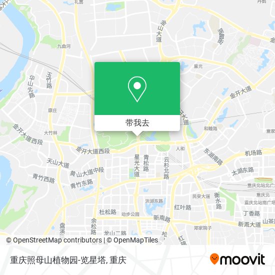重庆照母山植物园-览星塔地图