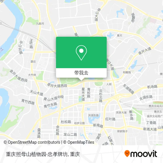 重庆照母山植物园-忠孝牌坊地图